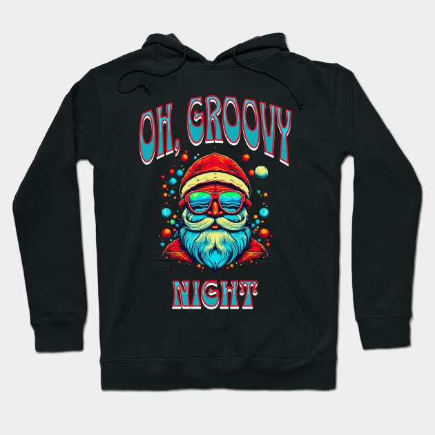 Oh, Groovy Night with Santa Hoodie by 5 Points Designs